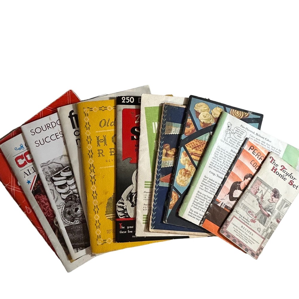 Vintage Cookbooks Well Loved and Used Lot of 12